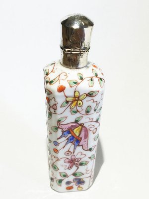 Small 19th Century Porcelain Enameled Scent Perfume Bottle-UCH-1224639