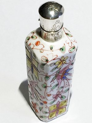 Small 19th Century Porcelain Enameled Scent Perfume Bottle-UCH-1224639