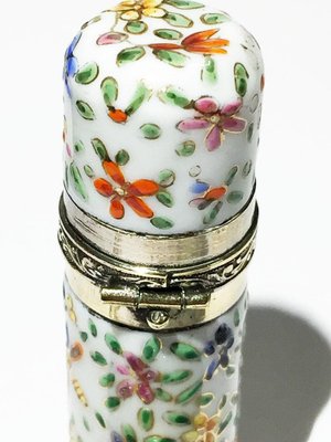 Small 19th Century Porcelain Enameled Scent Perfume Bottles, Set of 2-UCH-1224638