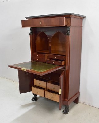 Small 19th Century Retour d’Égypte Mahogany Veneer Secretaire-RVK-581251