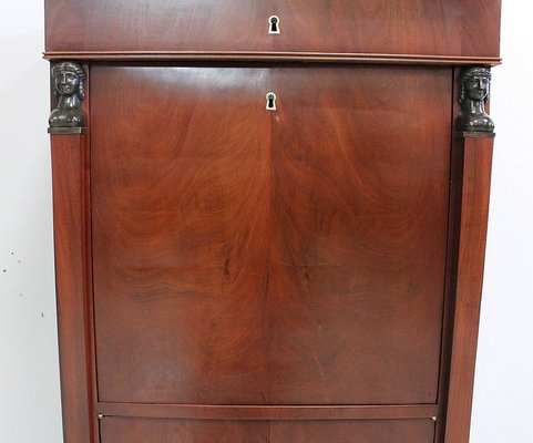 Small 19th Century Retour d’Égypte Mahogany Veneer Secretaire-RVK-581251