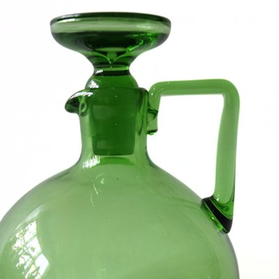 Small Antique Art Deco Green Art Glass Decanter attributed to Kosta-JKV-2031830