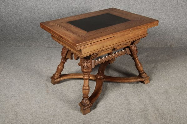 Small Antique Baroque Walnut Dining Table with Slate Top, 1850-DXD-2021911