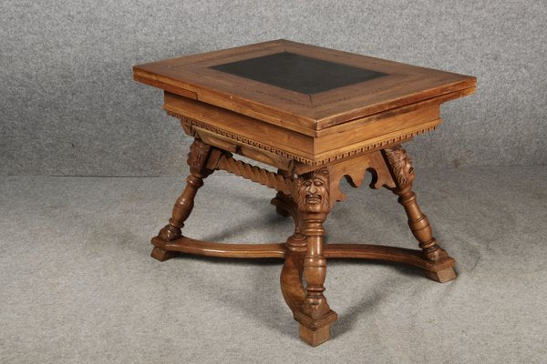 Small Antique Baroque Walnut Dining Table with Slate Top, 1850-DXD-2021911