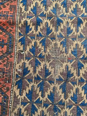 Small Antique Distressed Baluch Rug-YMM-1155445