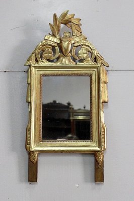 Small Antique Louis XVI Style Gilded Wood Mirror-RVK-778705