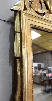 Small Antique Louis XVI Style Gilded Wood Mirror-RVK-778705