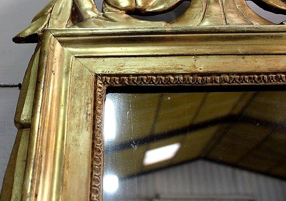 Small Antique Louis XVI Style Gilded Wood Mirror-RVK-778705