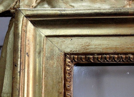 Small Antique Louis XVI Style Gilded Wood Mirror-RVK-778705