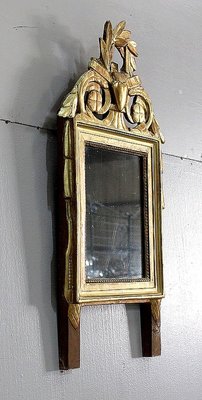 Small Antique Louis XVI Style Gilded Wood Mirror-RVK-778705