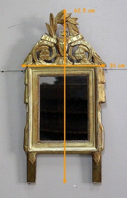 Small Antique Louis XVI Style Gilded Wood Mirror-RVK-778705