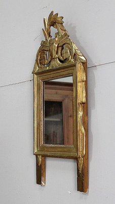 Small Antique Louis XVI Style Gilded Wood Mirror-RVK-778705