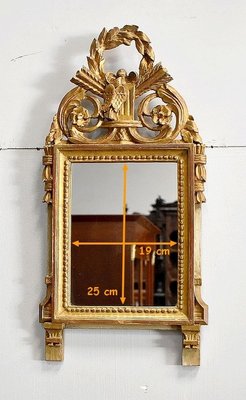 Small Antique Louis XVI Style Giltwood Mirror-RVK-728051