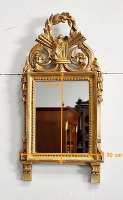 Small Antique Louis XVI Style Giltwood Mirror-RVK-728051