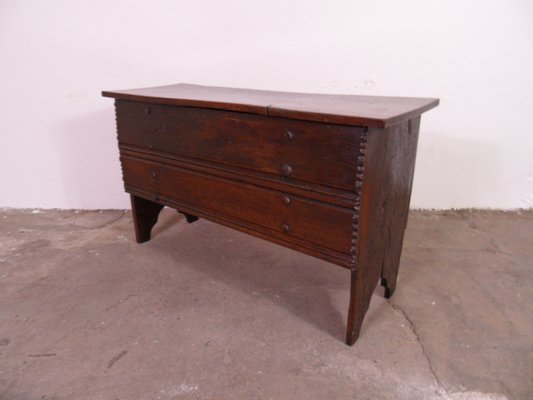 Small Antique Oak Chest-PNJ-1744236