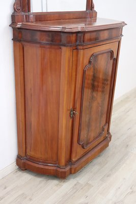 Small Antique Walnut Cabinet with Mirror, 1880s-DCO-988564