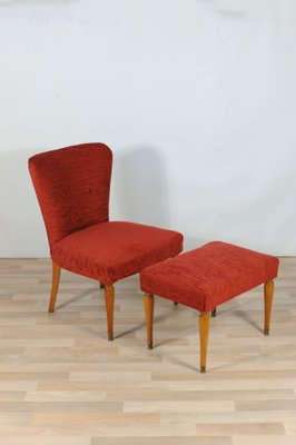 Small Armchair with Footrest, 1960s, Set of 2-GAP-1785501