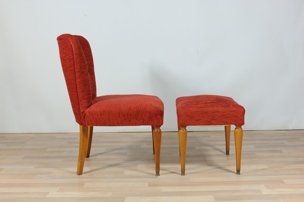 Small Armchair with Footrest, 1960s, Set of 2-GAP-1785501