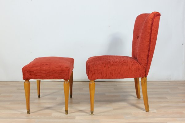 Small Armchair with Footrest, 1960s, Set of 2-GAP-1785501