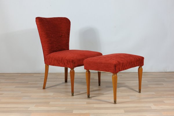 Small Armchair with Footrest, 1960s, Set of 2-GAP-1785501