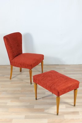 Small Armchair with Footrest, 1960s, Set of 2-GAP-1785501