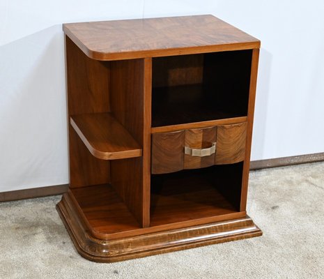 Small Art Deco Bedside Table in Walnut, 1920s-RVK-1726208