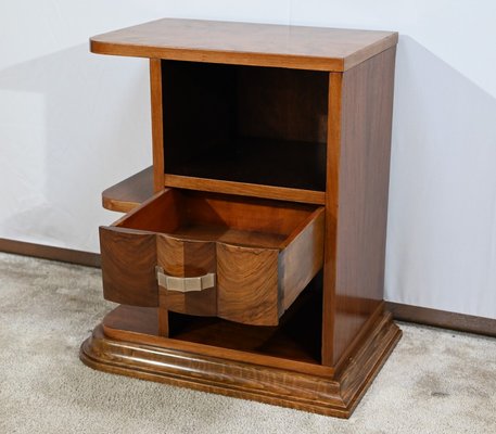 Small Art Deco Bedside Table in Walnut, 1920s-RVK-1726208