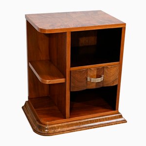 Small Art Deco Bedside Table in Walnut, 1920s-RVK-1726208