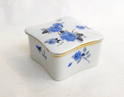 Small Art Deco Box with Floral Decor by K & G Lunéville, 1920s-RNR-1709070