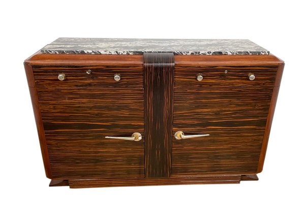 Small Art Deco Macassar and Mahogany Sideboard-VMP-1166894