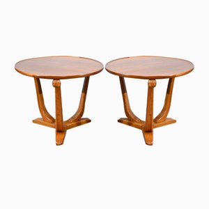 Small Art Deco Side Tables in Walnut and Merisier attributed to E.Arzani, 1930s, Set of 2-RVK-1735373