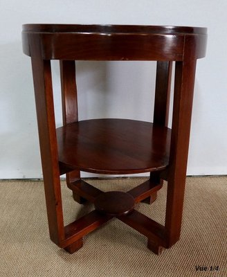 Small Art Deco Solid Teak Gueridon Table, 1920s-RVK-1123141