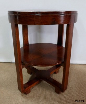 Small Art Deco Solid Teak Gueridon Table, 1920s-RVK-1123141