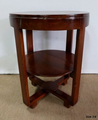 Small Art Deco Solid Teak Gueridon Table, 1920s-RVK-1123141