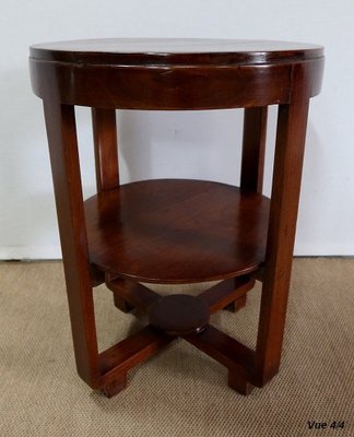 Small Art Deco Solid Teak Gueridon Table, 1920s-RVK-1123141