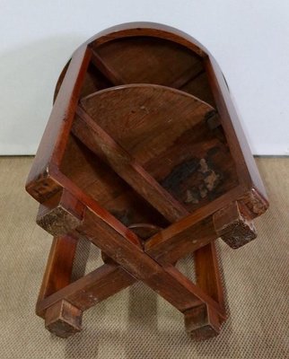 Small Art Deco Solid Teak Gueridon Table, 1920s-RVK-1123141