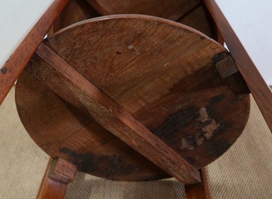 Small Art Deco Solid Teak Gueridon Table, 1920s-RVK-1123141