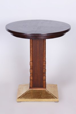 Small Art Deco Table in Oak and Brass, 1920s-WHY-1734273