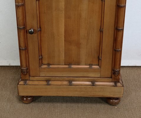 Small Art Nouveau Bamboo Style Cupboard in Solid Cherry, 1900s-RVK-1298306