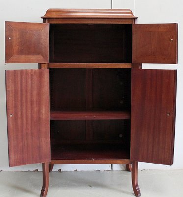 Small Art Nouveau Cabinet in Mahogany and Precious Wood, Early 20th Century-RVK-940947