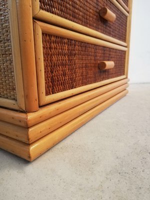 Small Bamboo & Rattan Chest of Drawers, 1970s-UIW-1210402