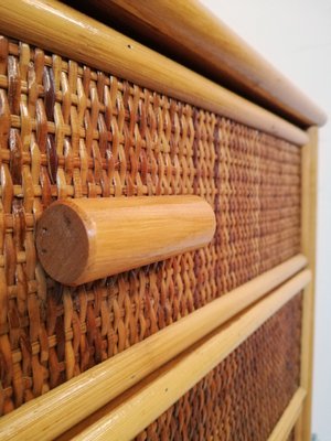 Small Bamboo & Rattan Chest of Drawers, 1970s-UIW-1210402