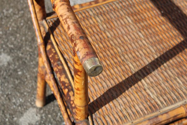 Small Bamboo Sofa with Brass, Italy, 1950s-EH-1094614