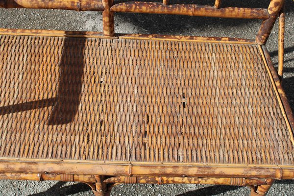 Small Bamboo Sofa with Brass, Italy, 1950s-EH-1094614