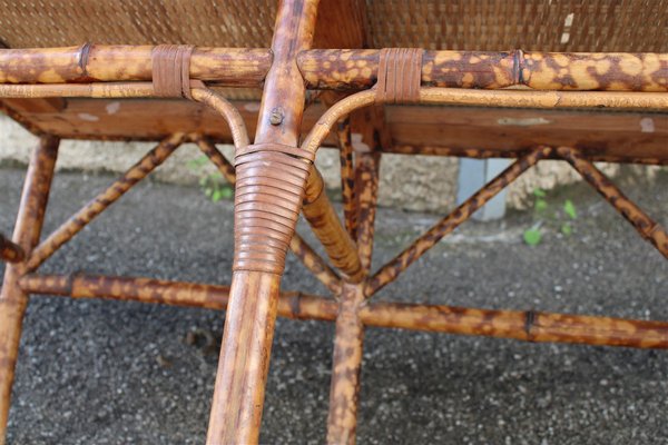 Small Bamboo Sofa with Brass, Italy, 1950s-EH-1094614