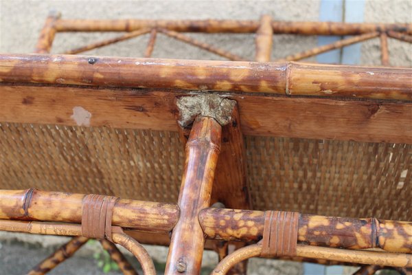 Small Bamboo Sofa with Brass, Italy, 1950s-EH-1094614