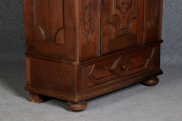 Small Baroque 1-Door Cabinet in Oak, 18th Century-DXD-1132866