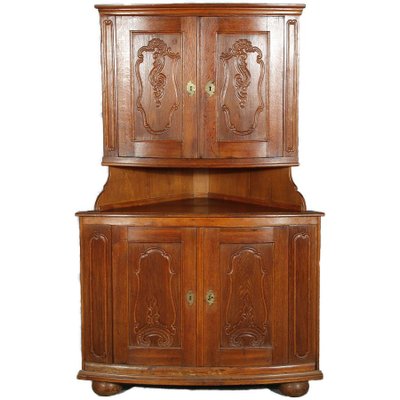 Small Baroque Corner Cabinet in Oak, 18th Century-DXD-1790239