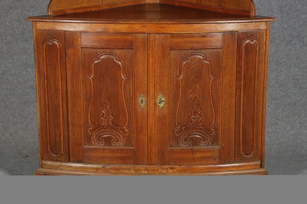 Small Baroque Corner Cabinet in Oak, 18th Century-DXD-1790239