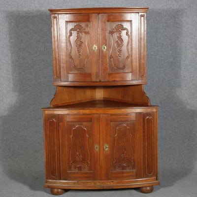 Small Baroque Corner Cabinet in Oak, 18th Century-DXD-1790239